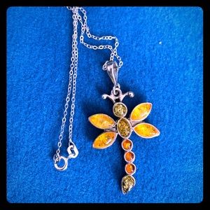 Vintage sterling silver (925) Dragonfly Necklace